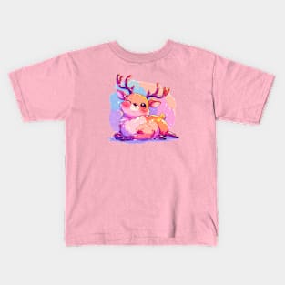 Happy young deer with vivid colors Kids T-Shirt